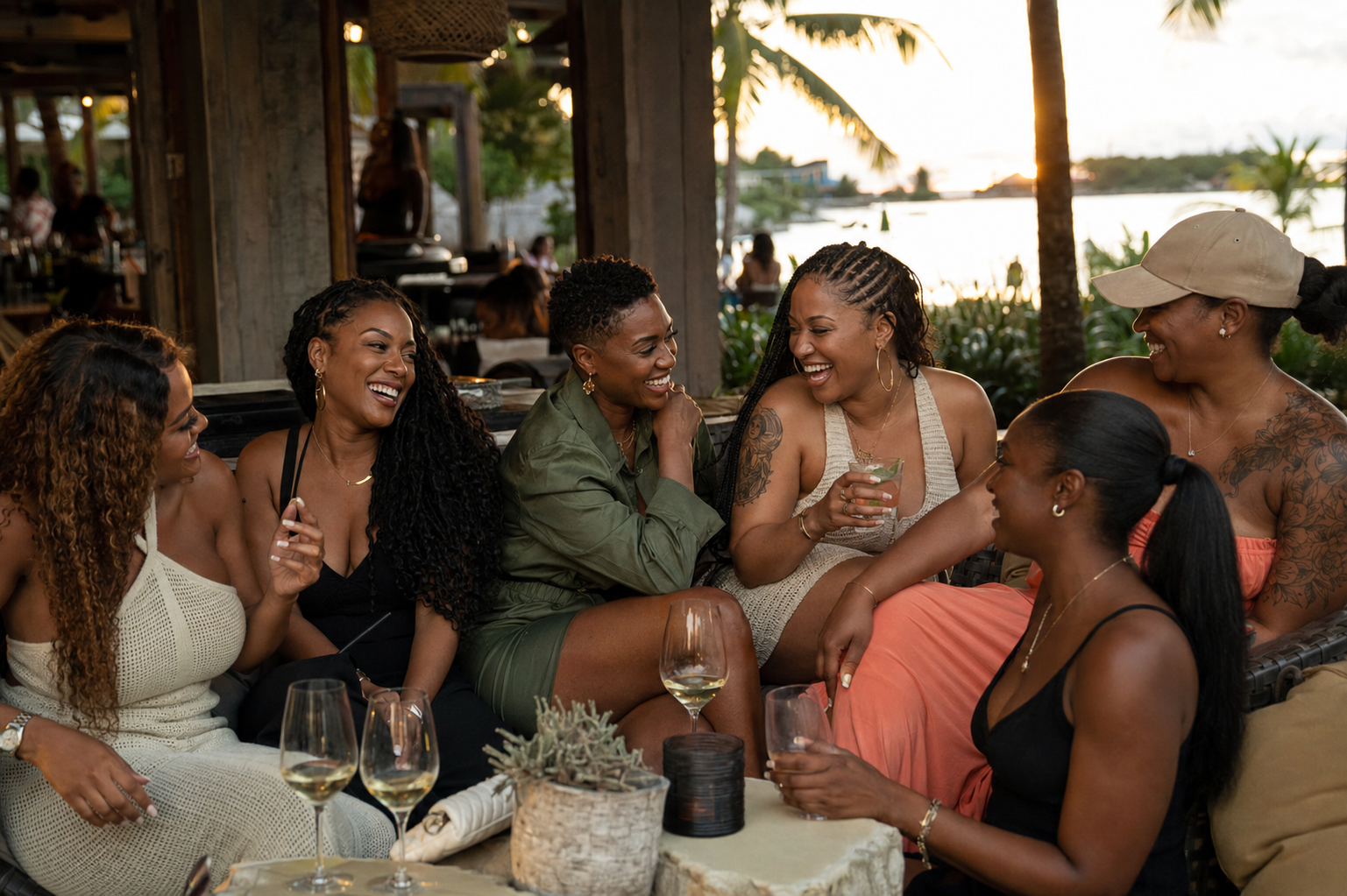 A group of women enjoying a Vybe trip together